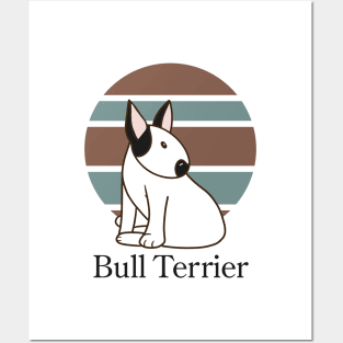 Cute Dogs illustrations - Bull Terrier Posters and Art